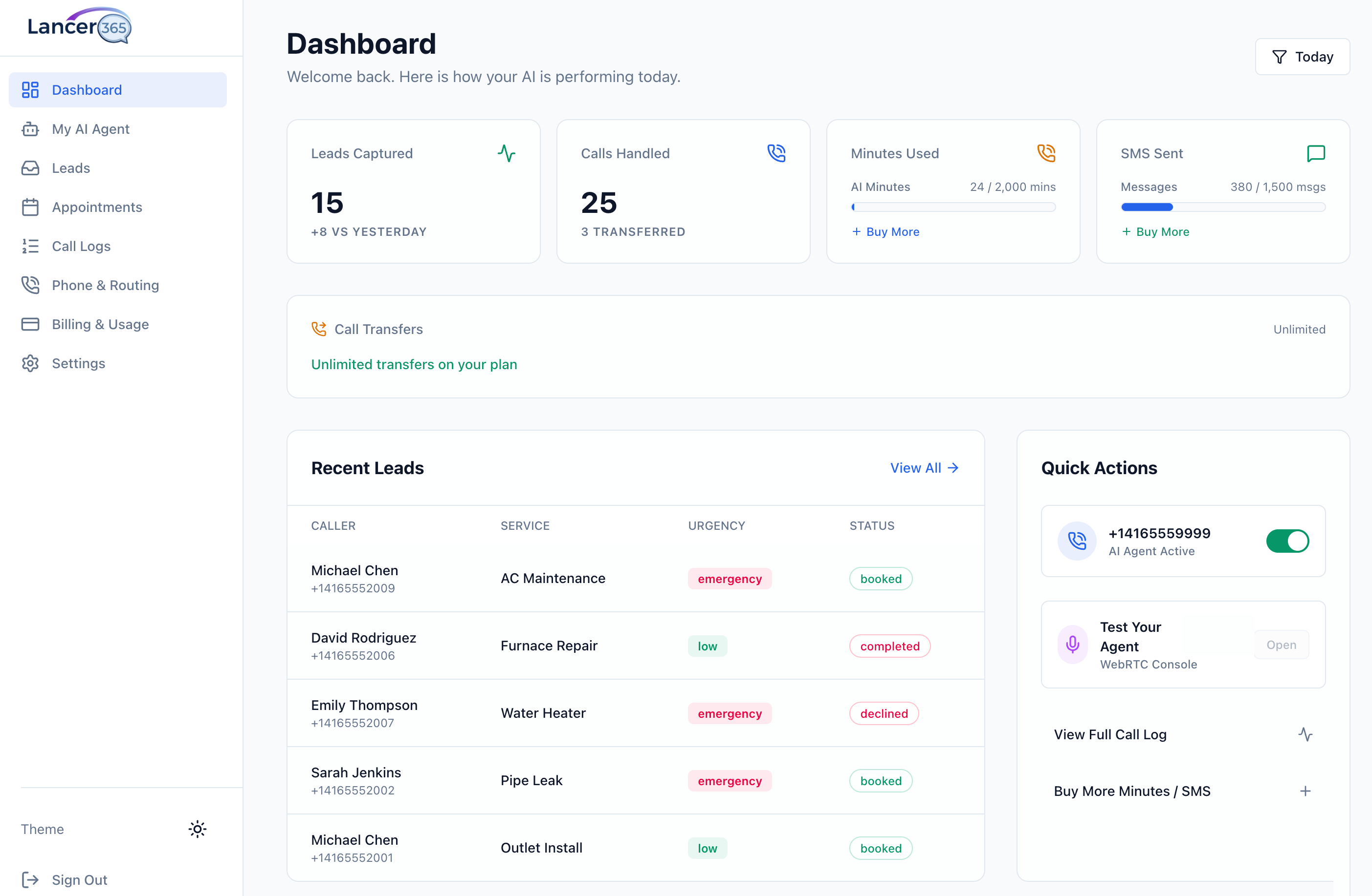 Lancer365 Analytics Dashboard