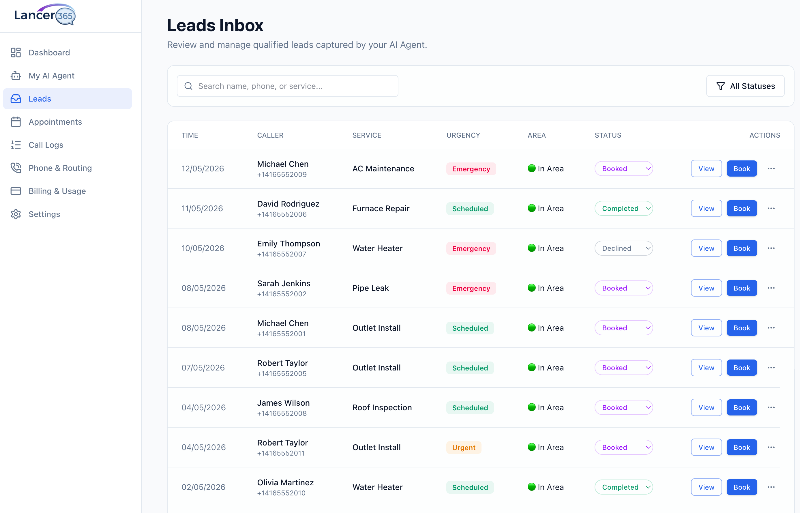 Qualified Leads Management View